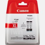 Canon Pgi 570Bk Xl Zwarte Inktcartridge Met Hoge Capaciteit Twin Pack canon kopen in de aanbieding