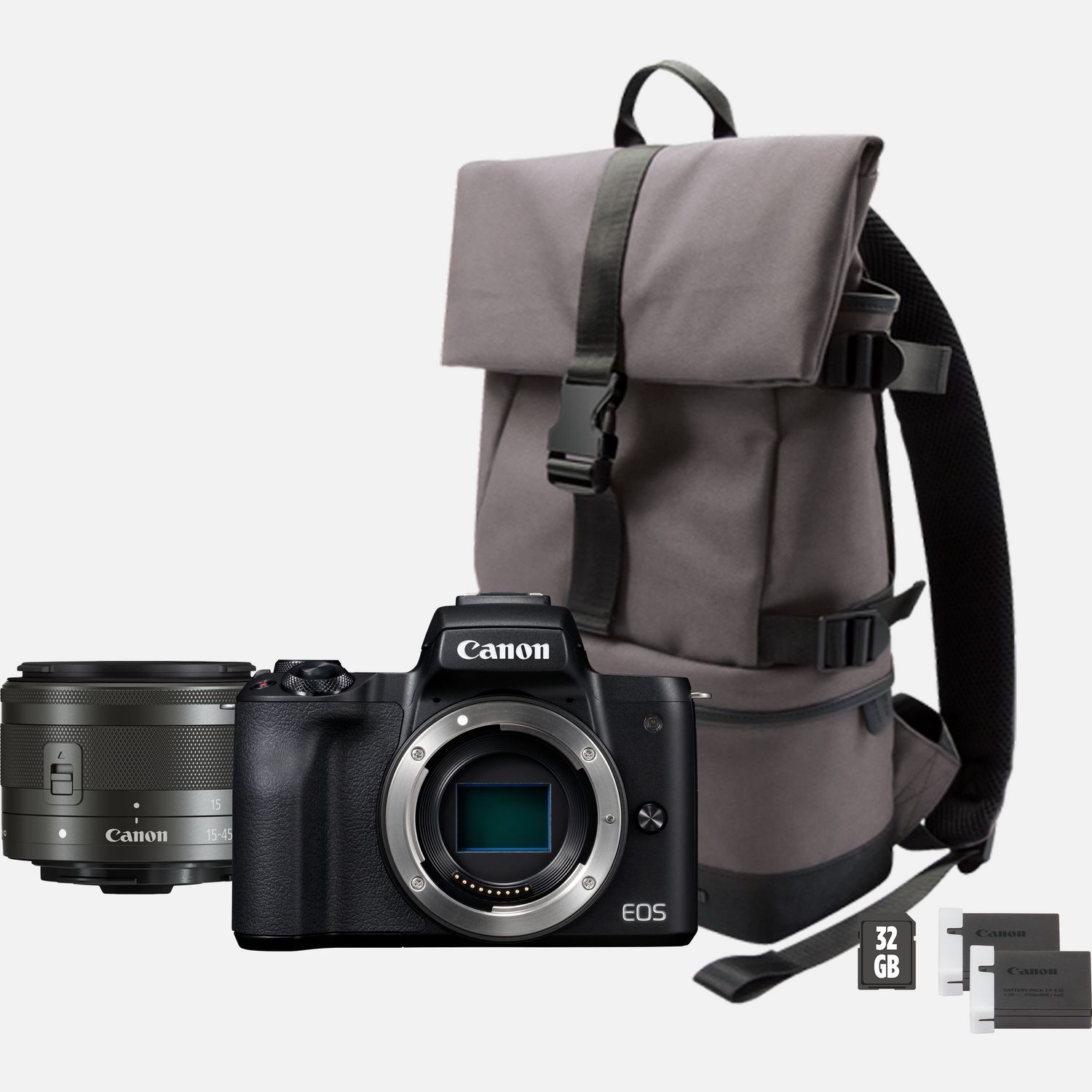 Buy Canon EOS M50, Black + EFM 1545mm IS STM + Backpack + SD Card