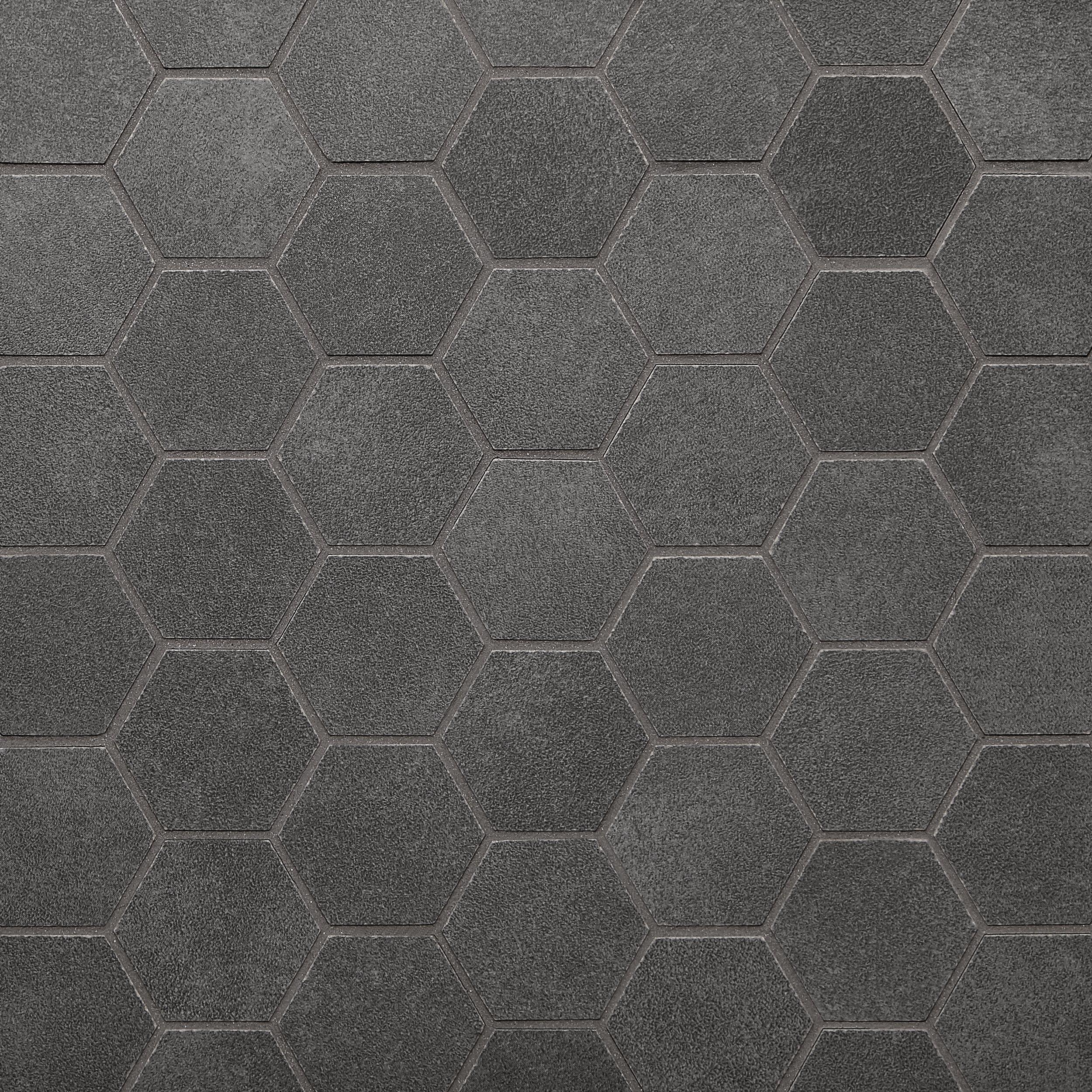 hexagon porcelain mosaic tile uptown floor antracite opal gray shower direction matter goes does which bathroom unglazed decor matte light