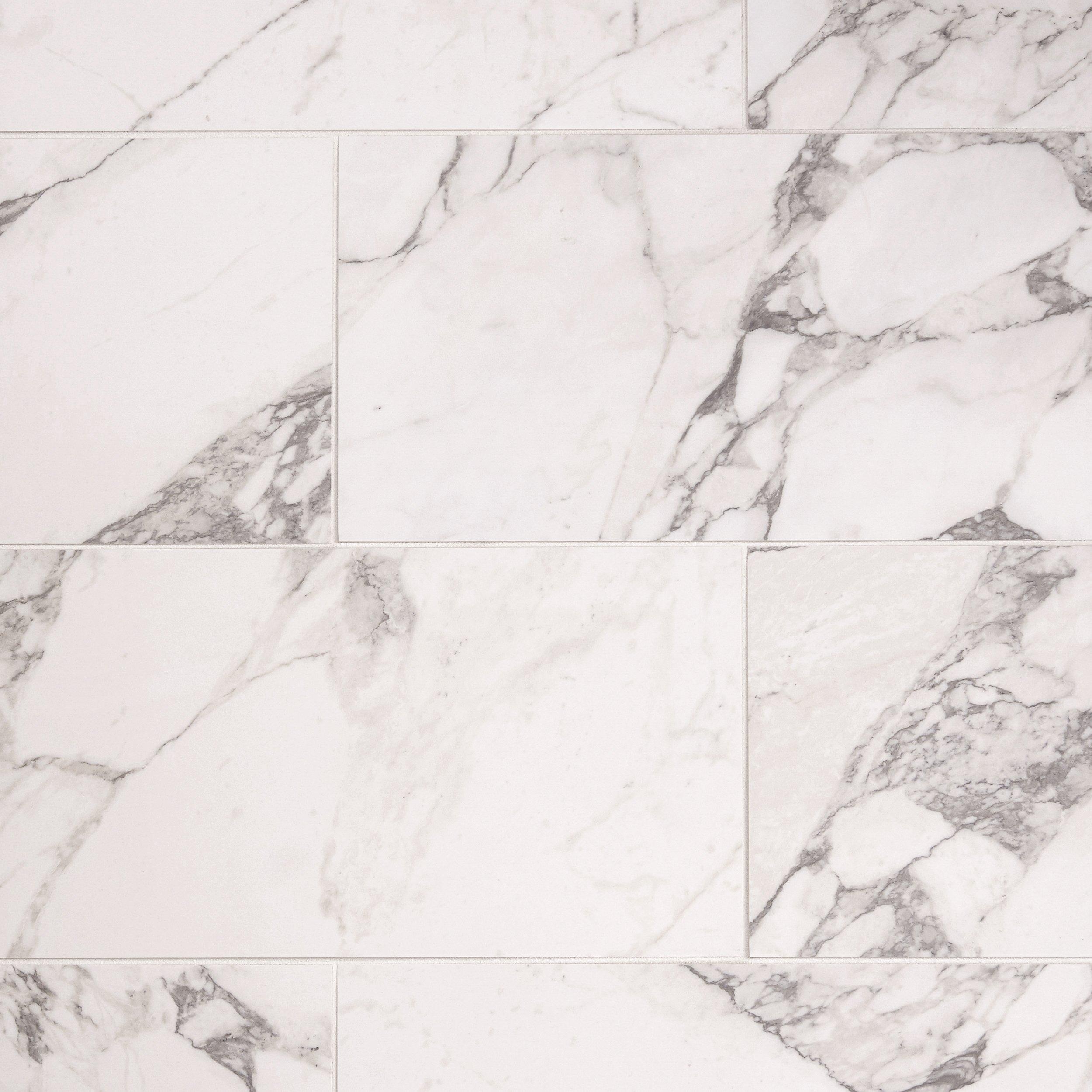 Carrara Arabescato Porcelain Tile - 12 x 24 - 100189422 | Floor and Decor