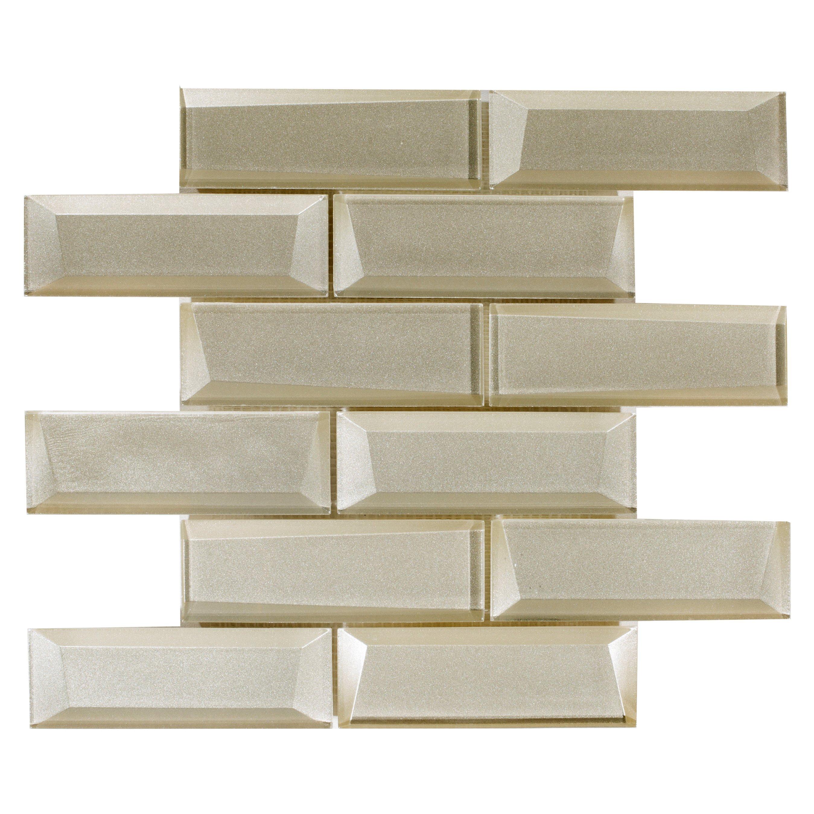 Satin Champagne Glass Tile - 3 x 9 - 100088376 | Floor and Decor