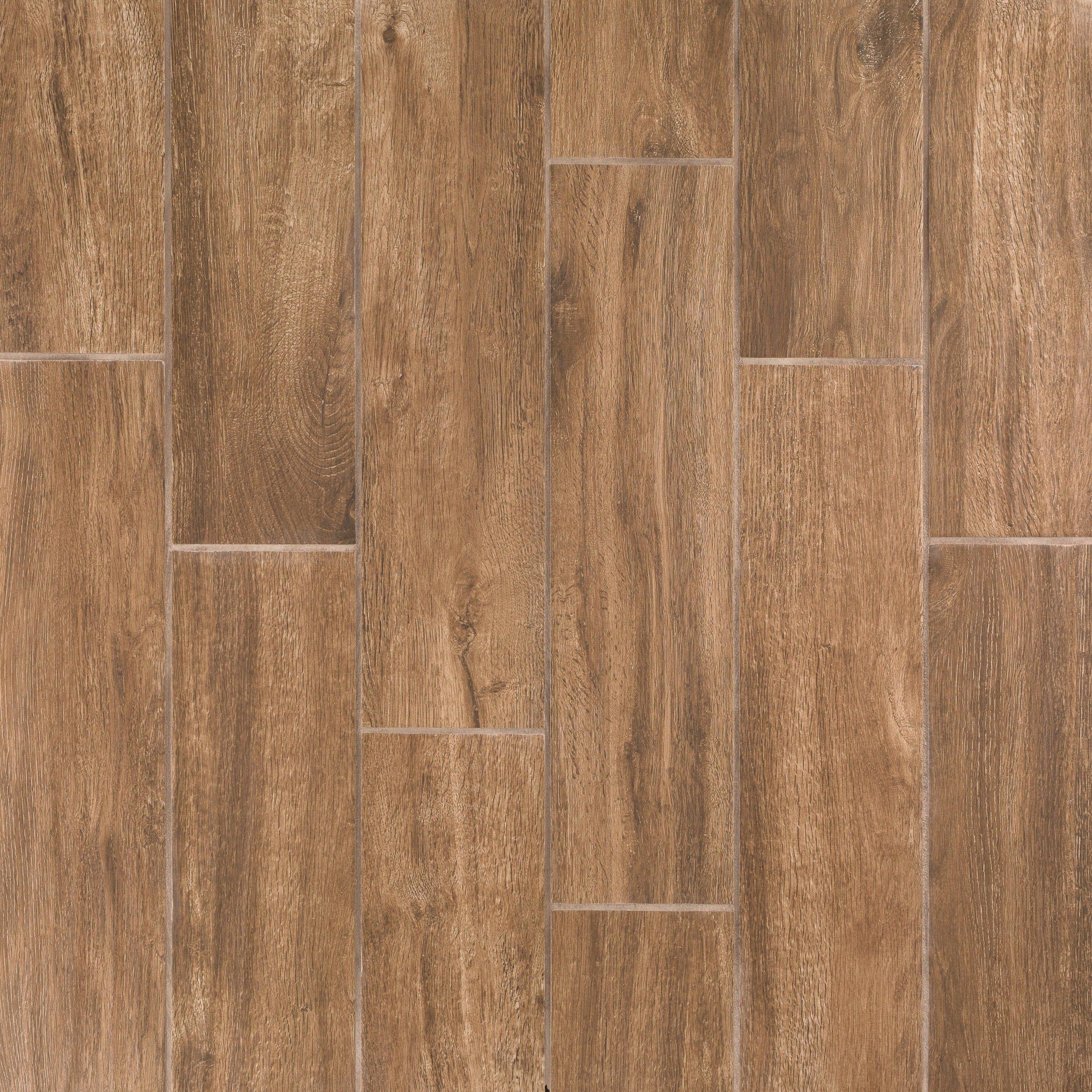 Tahoe Ocre Wood Plank Porcelain Tile - 6 x 24 - 100064096 | Floor and Decor