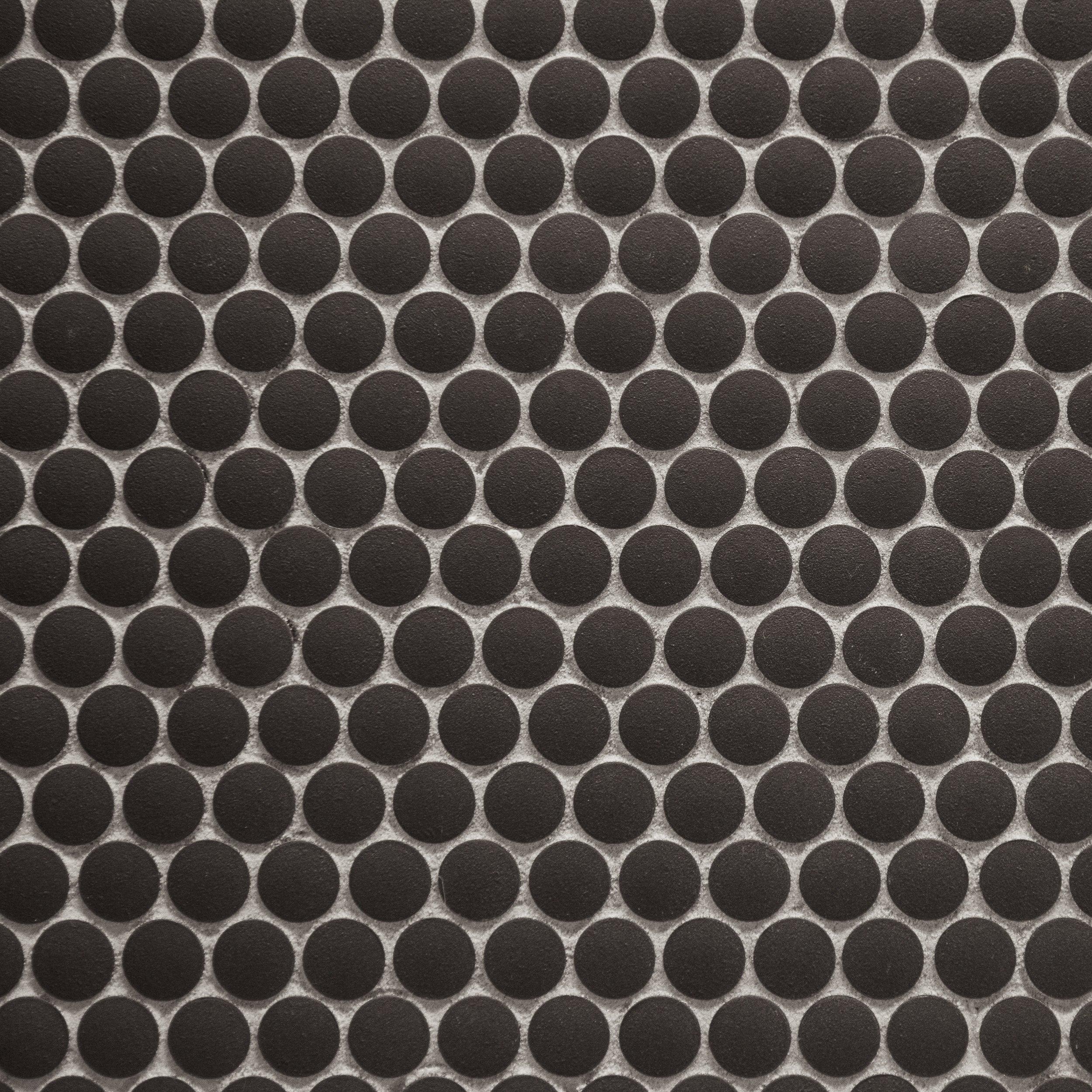 Unglazed Charcoal Penny Porcelain Mosaic