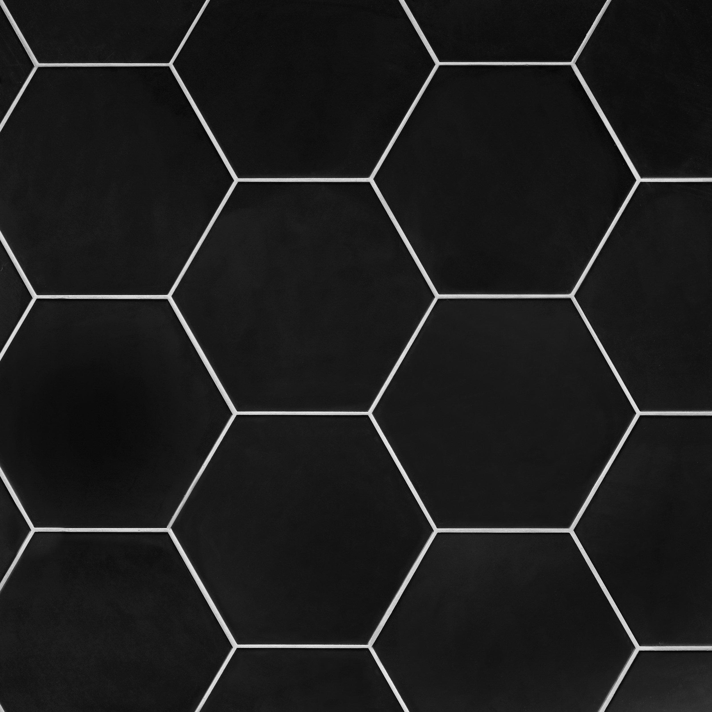 Opal Black Hexagon Porcelain Tile