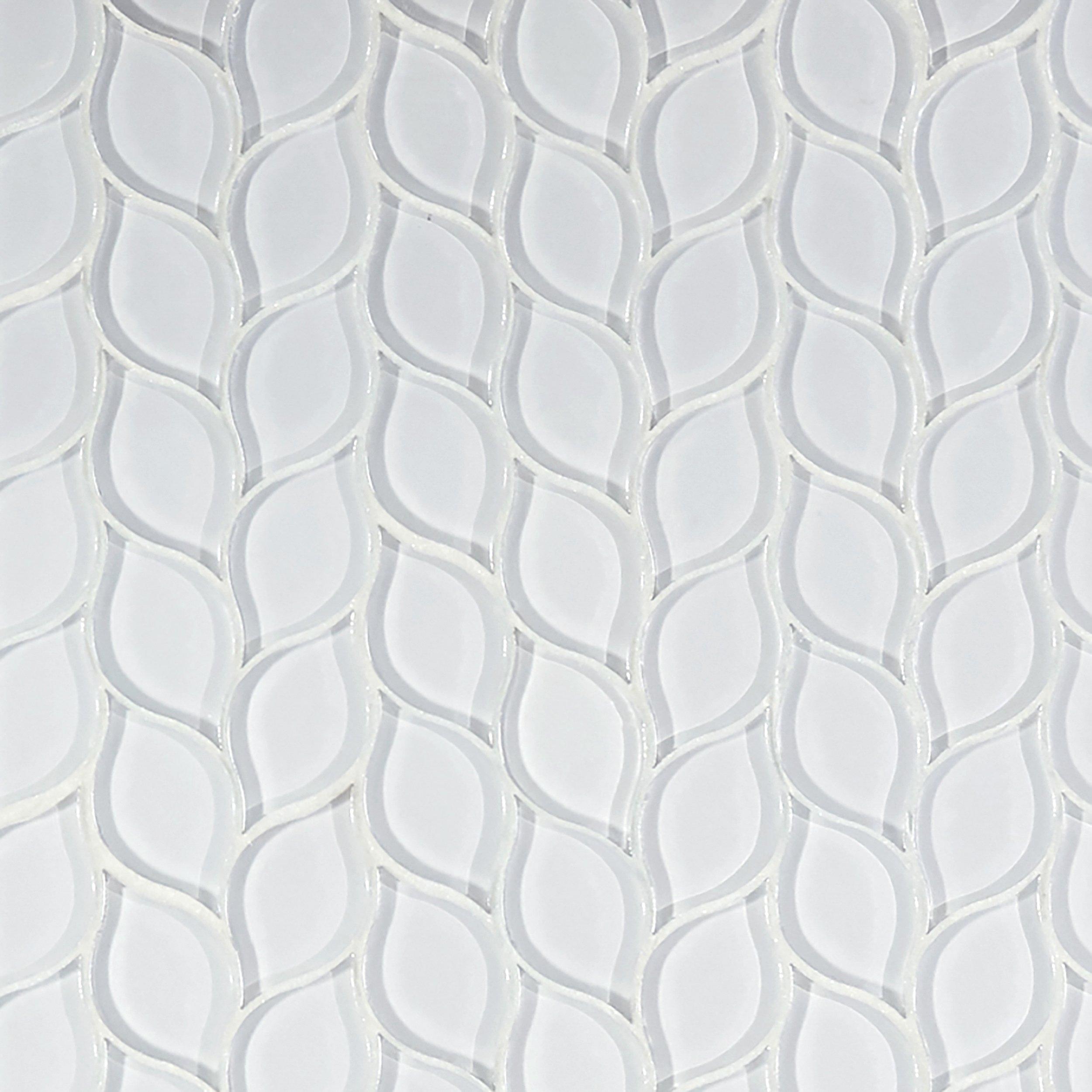 Winter Cloud Leaf Polished Glass Mosaic 11 X 12 100248301