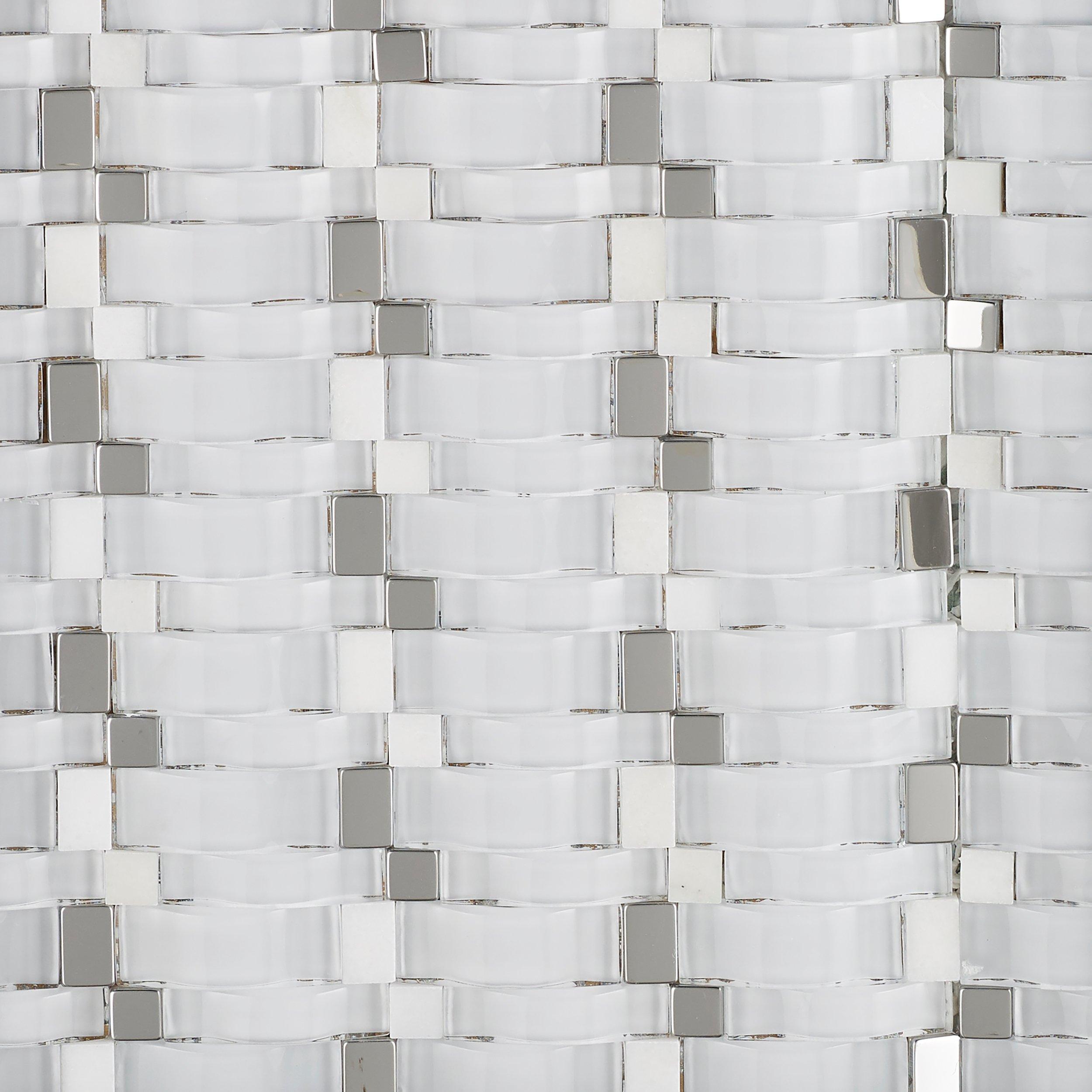 Cloud Linear Crystal Glass Mosaic 12 X 12 100032978 Floor