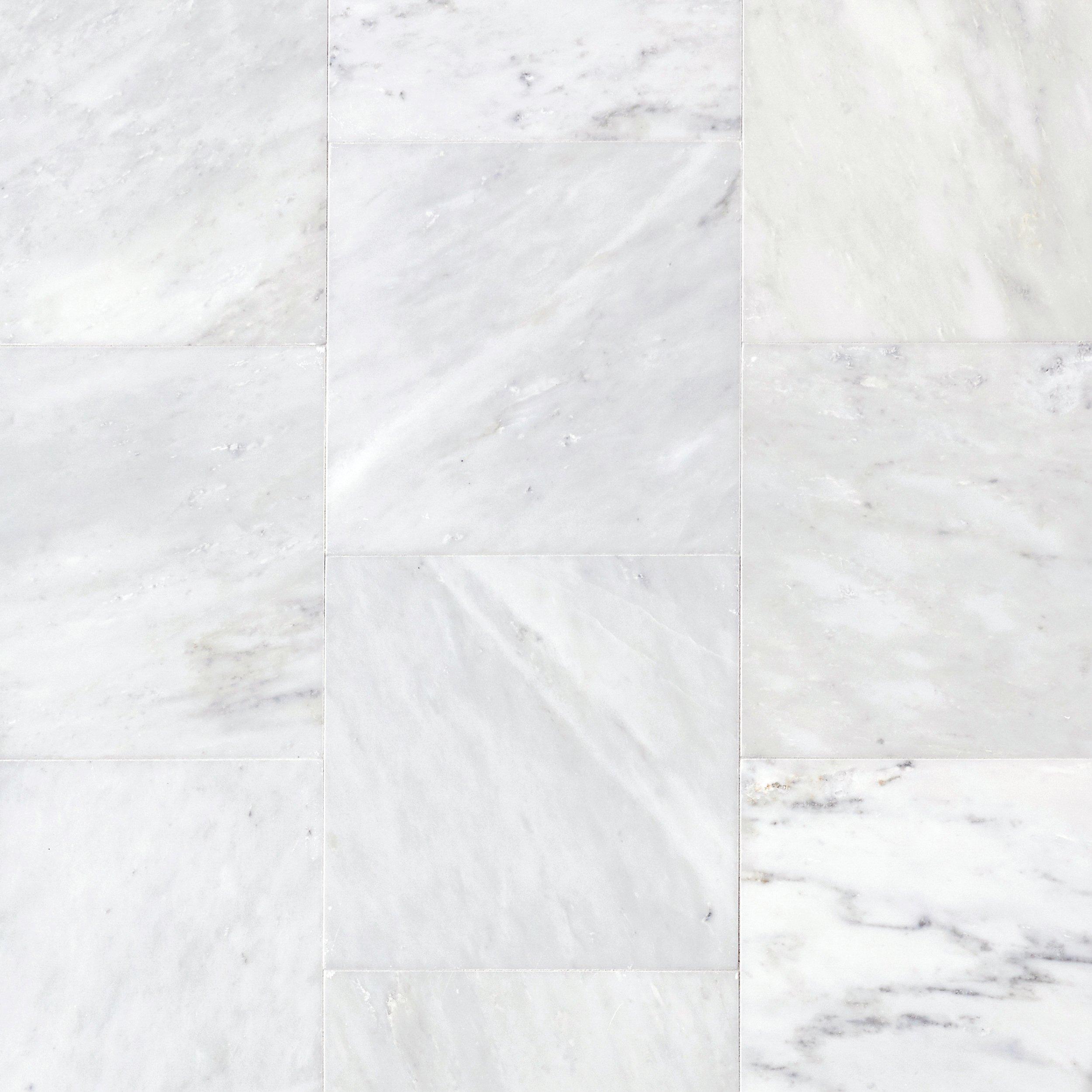 Carrara White Honed Marble Tile 12 x 12 921100474 Carrara White Honed Marble Tile 12 x 12 921100474